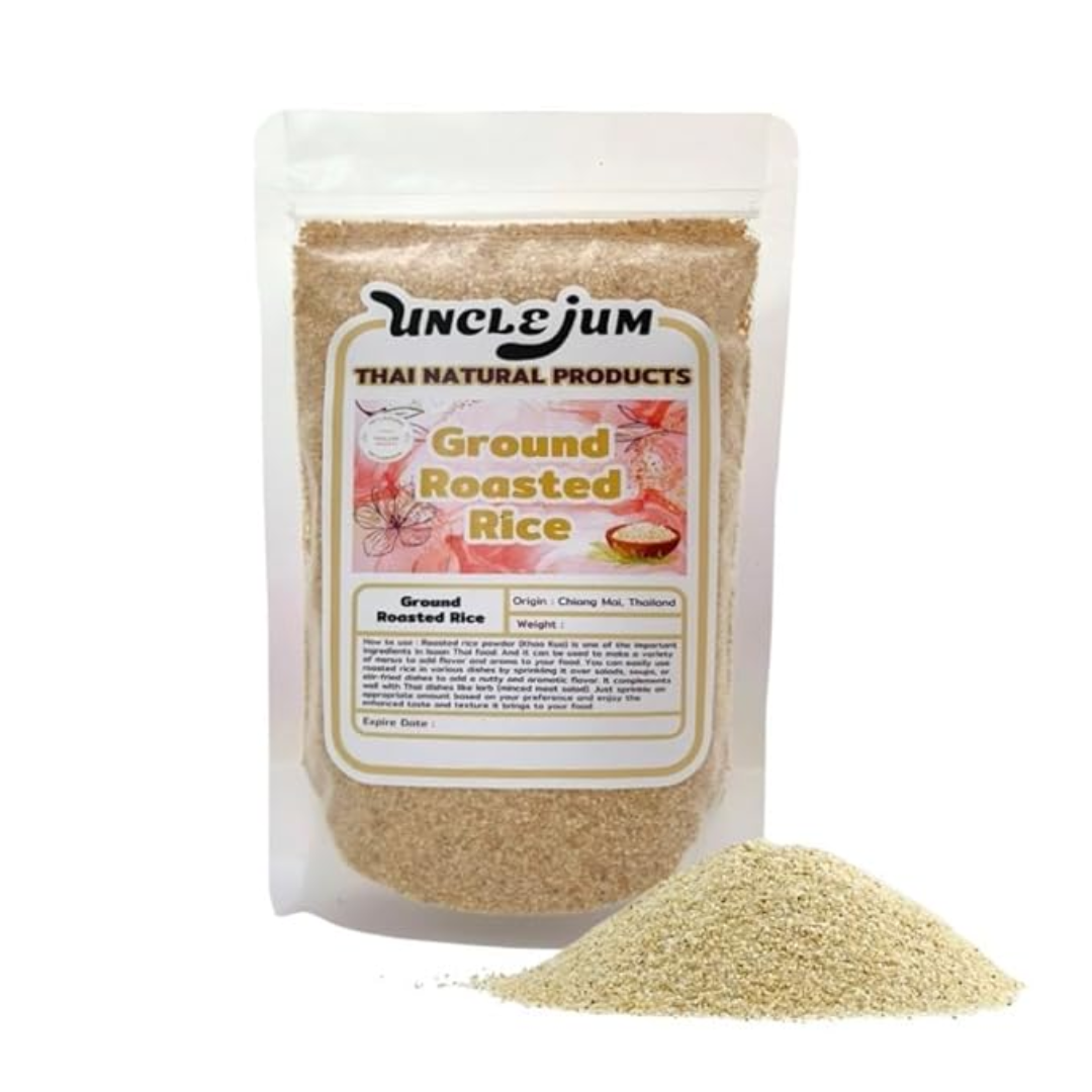 Thai Ground Roasted Rice (Khao Khua) 3 oz – Authentic Kao Kua Seasoning for Laab, Nam Tok &amp; Jaew | Premium Roasted Rice Powder | Product of Thailand