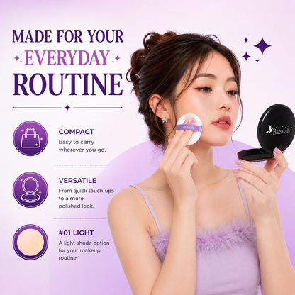 BABALAH UV 2 Way Powder SPF20++ No.01 Light – 2-Way Powder Foundation, Oil Control & Long-Lasting Coverage