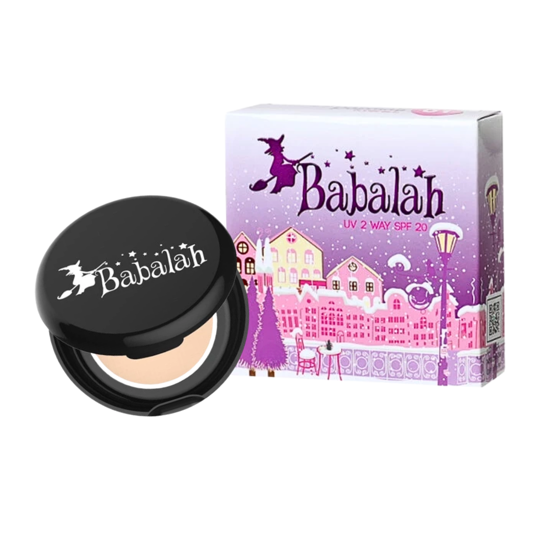 BABALAH UV 2 Way Powder SPF20++ No.01 Light – 2-Way Powder Foundation, Oil Control & Long-Lasting Coverage