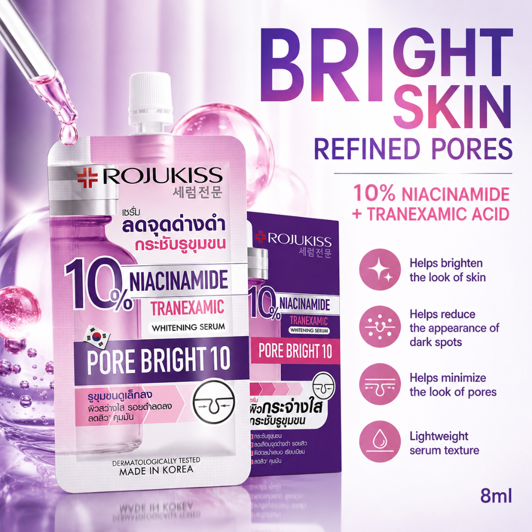 (Pack of 3) ROJUKISS Pore Bright 10 Whitening Serum 8ml.