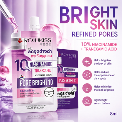 (Pack of 3) ROJUKISS Pore Bright 10 Whitening Serum 8ml.
