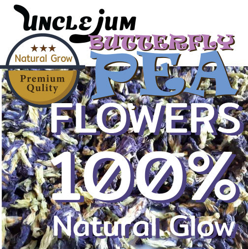 UNCLEJUM Dried Butterfly Pea Flower Tea 100g | Natural Blue Herbal Tea | Caffeine-Free Flower Drink for Cooking, Coloring & Gifts