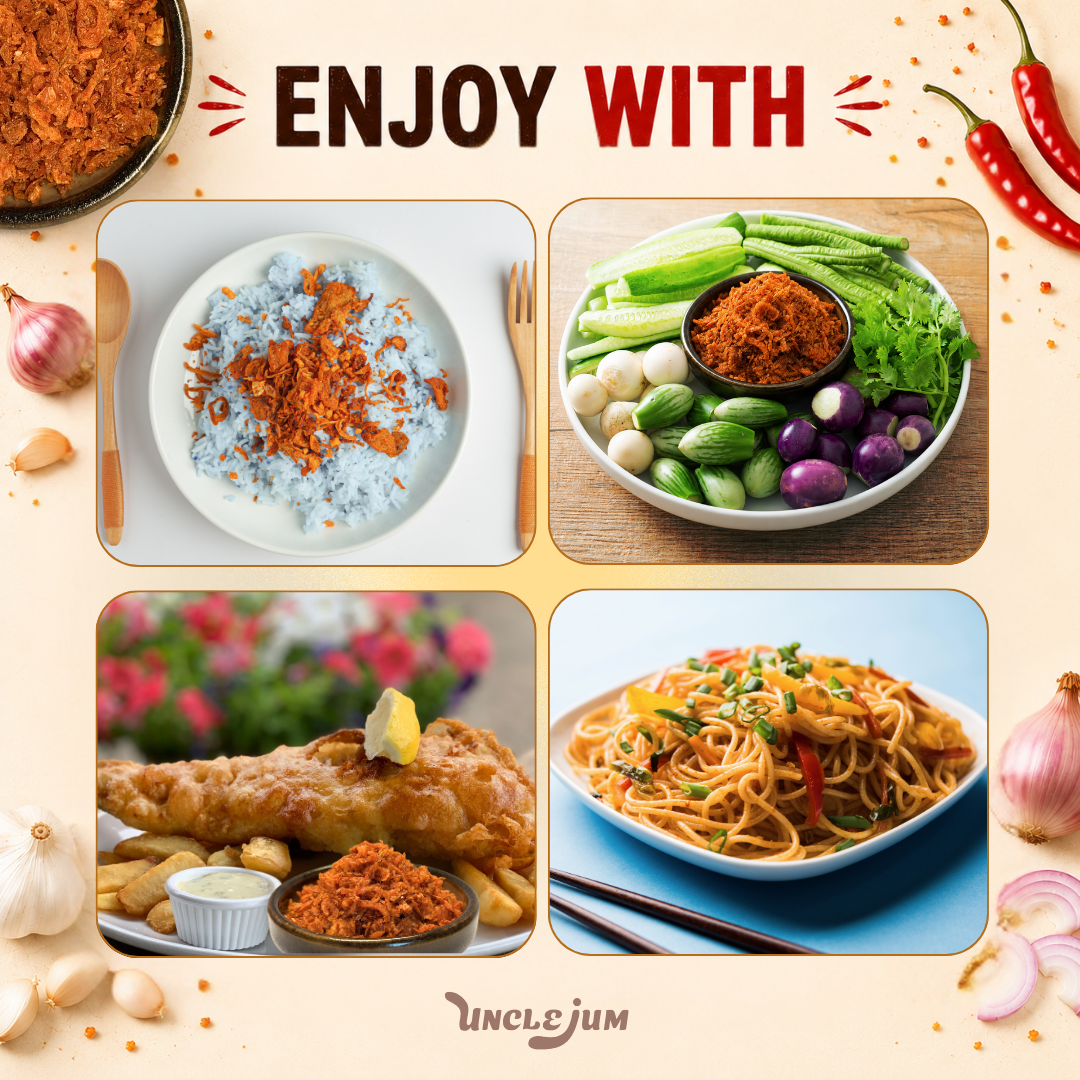 UNCLEJUM Crispy Shrimp Chili Crunch – Thai-Style Spicy Shrimp & Shallot Topping for Rice, Noodles, Salads & More – 110g