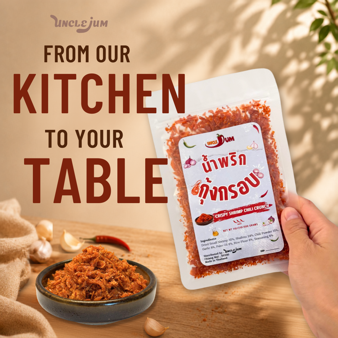 UNCLEJUM Crispy Shrimp Chili Crunch – Thai-Style Spicy Shrimp & Shallot Topping for Rice, Noodles, Salads & More – 110g