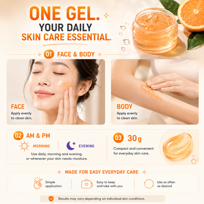 Smooto Power C Hya Bright Up Soothing Gel – Vitamin C & Hyaluronic Acid Face & Body Gel – 30g × 3 Packs