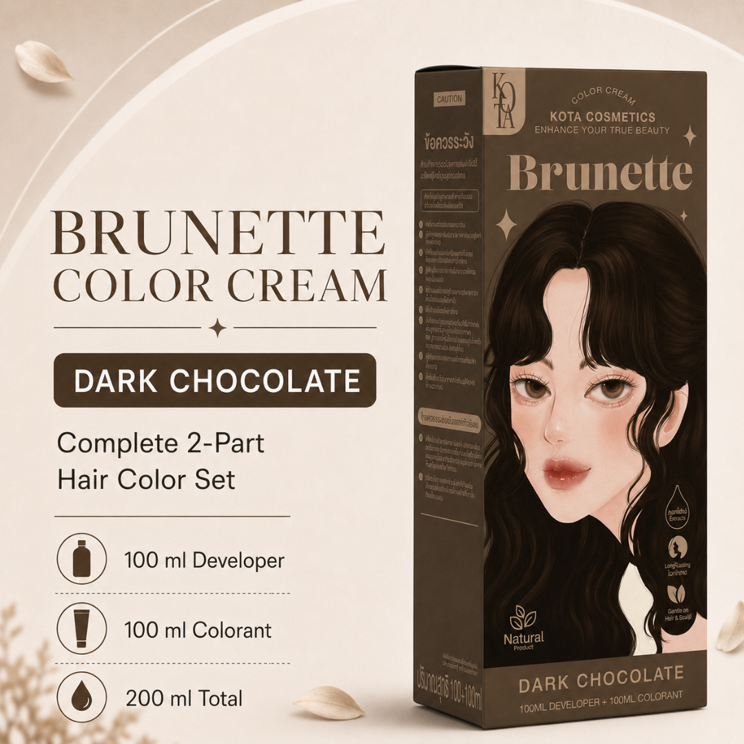 KOTA Cosmetics Color Cream – Hair Color Cream with 12 Shades – 100ml Colorant + 100ml Developer