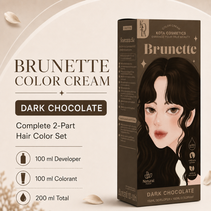 KOTA Cosmetics Color Cream – Hair Color Cream with 12 Shades – 100ml Colorant + 100ml Developer