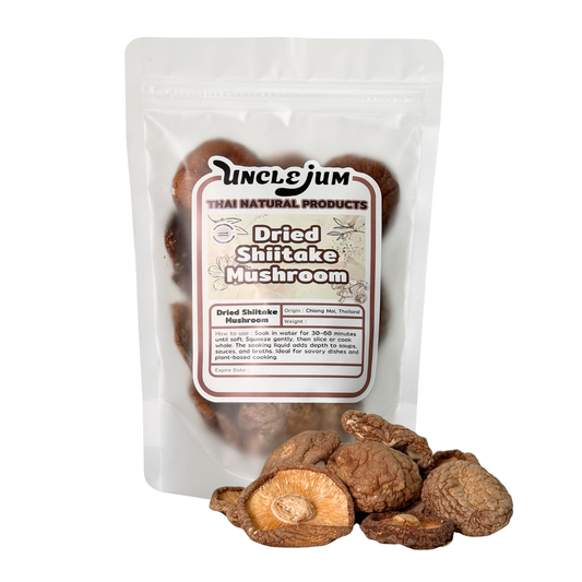 UNCLEJUM Dried Shiitake Mushrooms – Whole Dried Mushrooms with Deep Umami Flavor for Soups, Stir-Fries & Broths – 250g