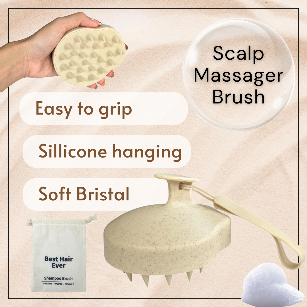 4-Piece Exfoliating Bath & Shower Set – Loofah Sponge, Bath Puff, Pumice Stone & Scalp Massager, Body Scrubber Home Spa Kit