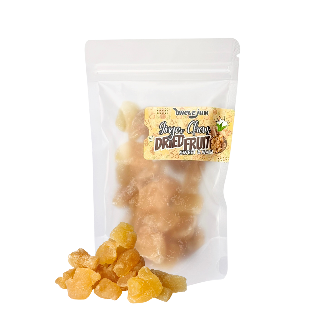 UNCLEJUM Ginger Chews – Sweet & Warm Dried Ginger Snack with Real Ginger – Soft & Chewy – 150g