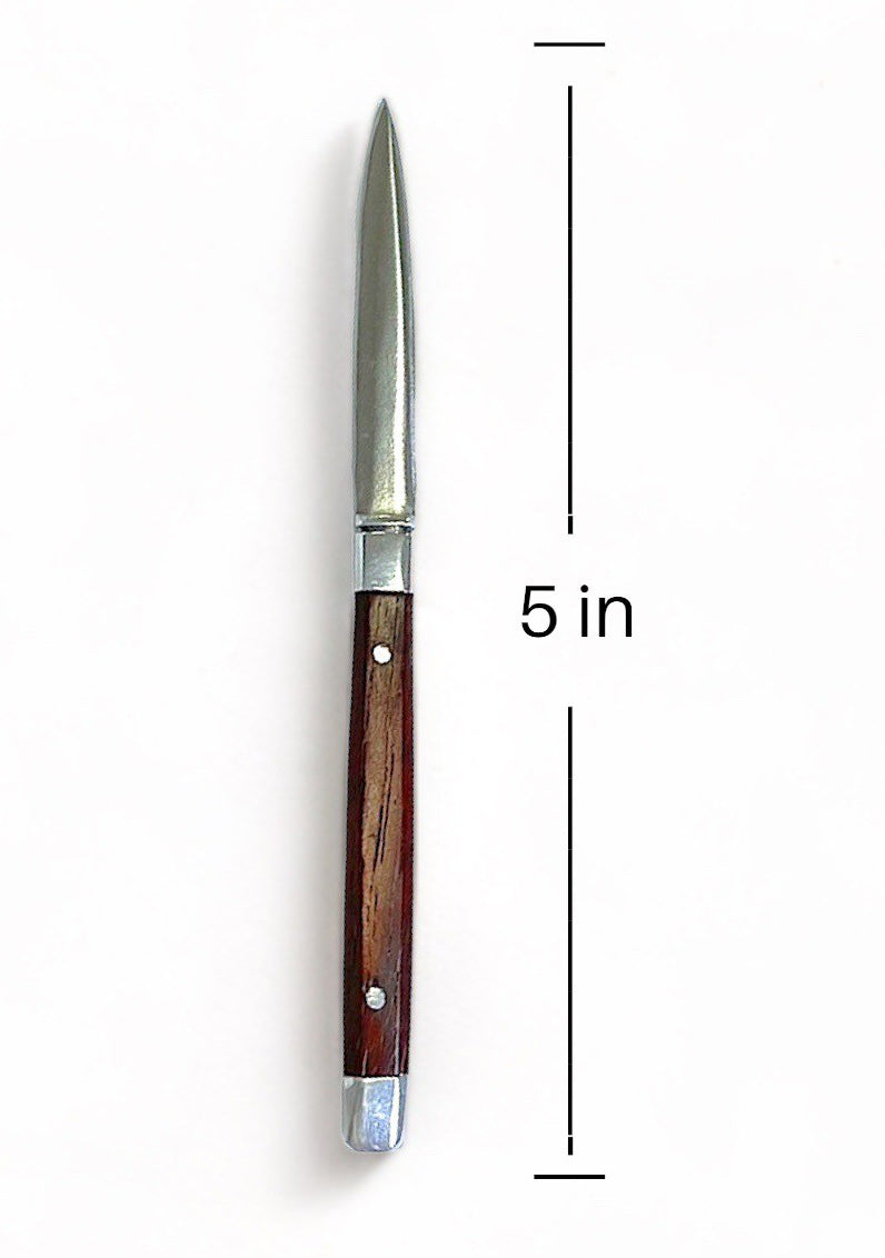 2 Pcs Thai Fruit & Vegetable Carving Knives – Handmade Aranyik Style Cutter Set with Wooden Handle & Stainless Steel Blades (2” & 2.5”)