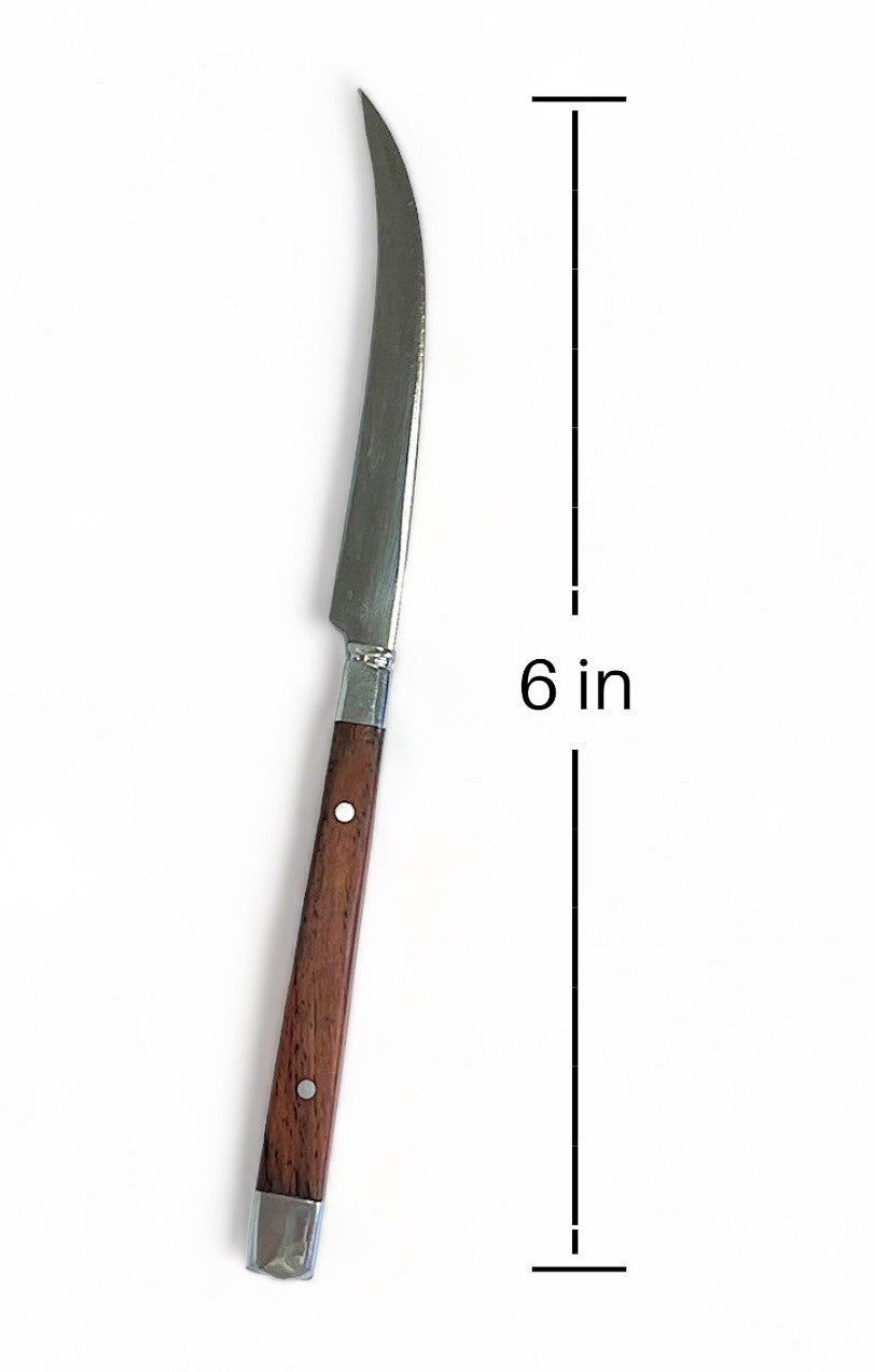 2 Pcs Thai Fruit & Vegetable Carving Knives – Handmade Aranyik Style Cutter Set with Wooden Handle & Stainless Steel Blades (2” & 2.5”)