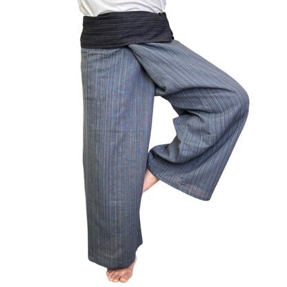 Thai Fisherman 2 tones color Cotton Pants: Unisex Yoga & Massage Trousers