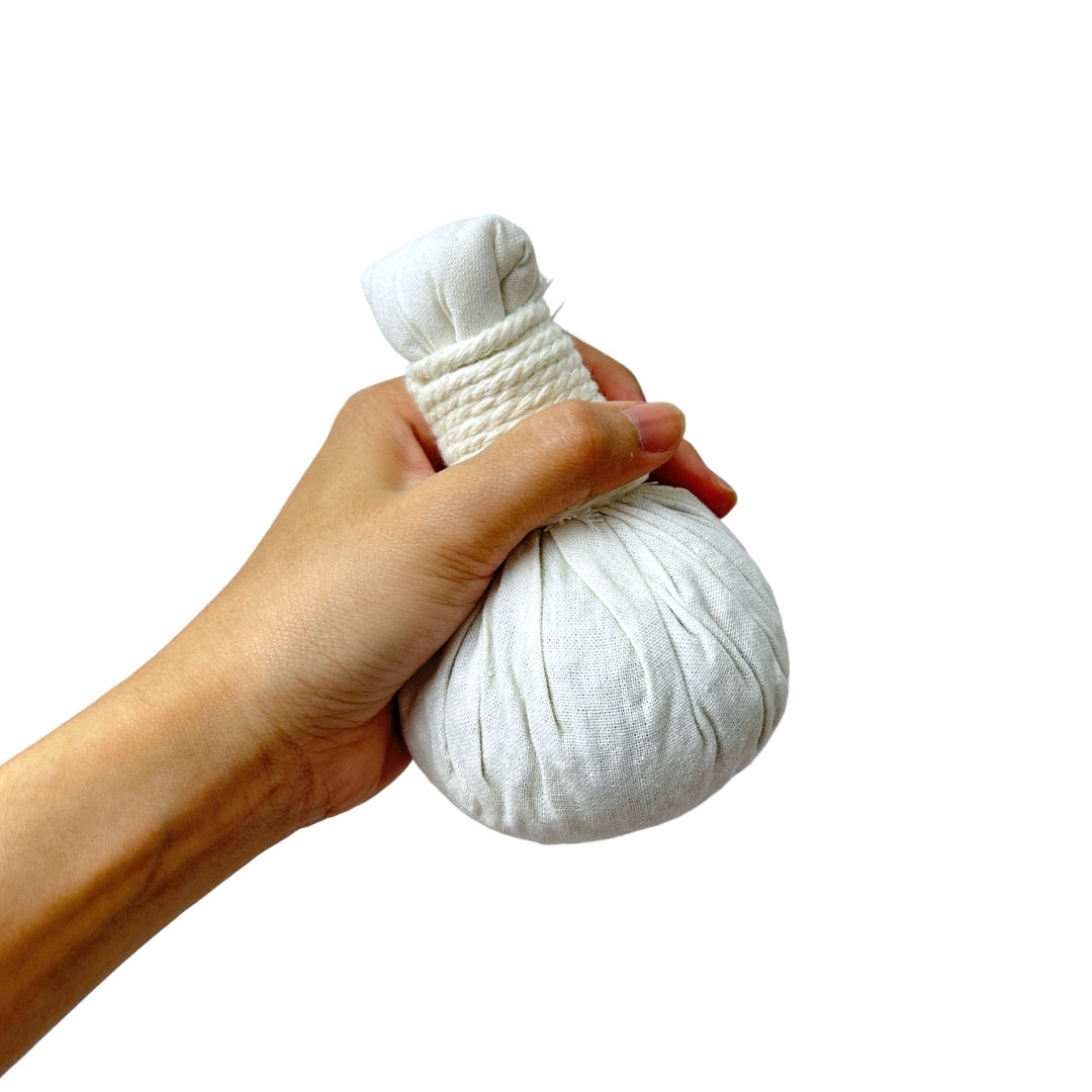 Thai Herbal Compress Massage Ball 100g 5 Pcs – Traditional Hot Herbal Spa Compress, Luk Pra Kob for Body Massage & Relaxation