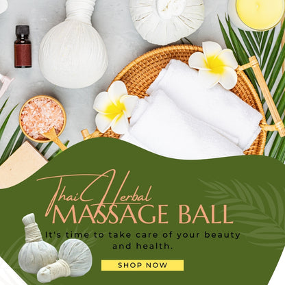 Thai Herbal Compress Massage Ball 100g 5 Pcs – Traditional Hot Herbal Spa Compress, Luk Pra Kob for Body Massage & Relaxation