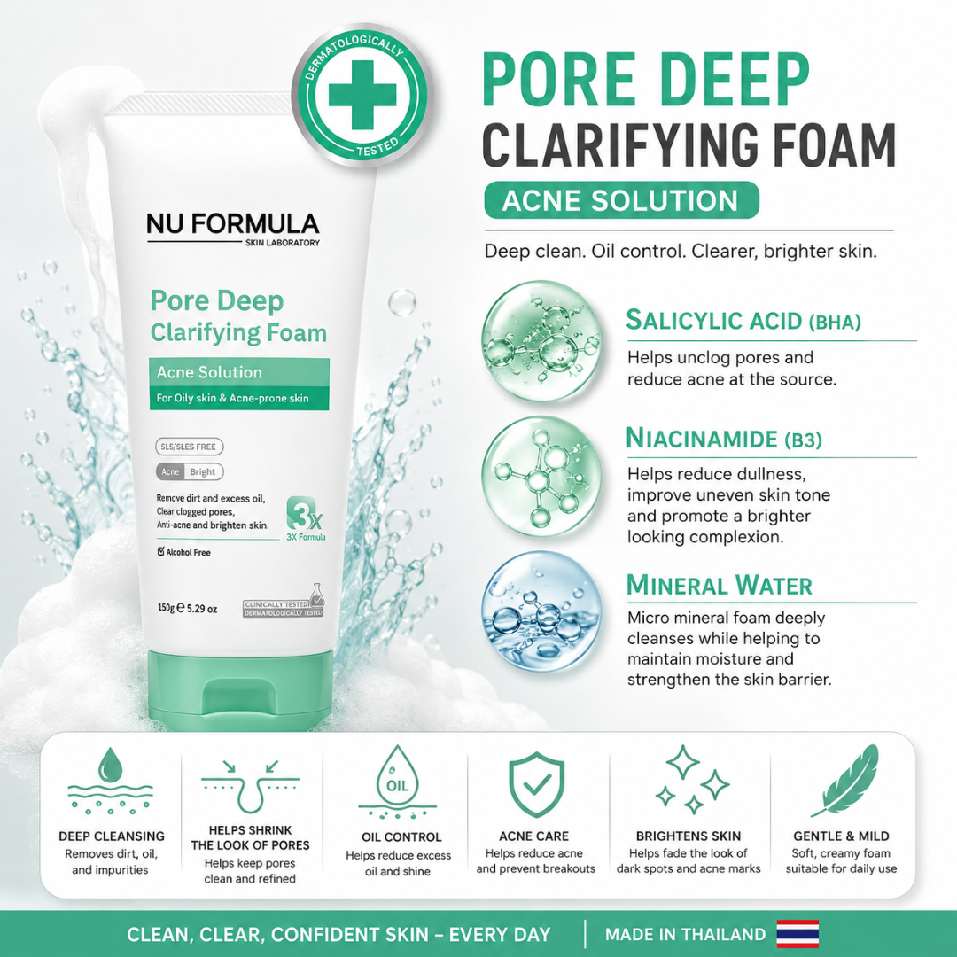 NU FORMULA Pore Deep Clarifying Foam Acne Bright 150g