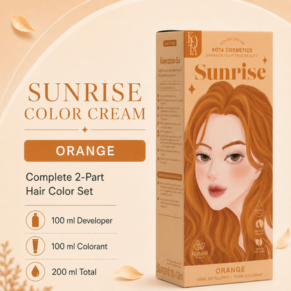 KOTA Cosmetics Color Cream – Hair Color Cream with 12 Shades – 100ml Colorant + 100ml Developer