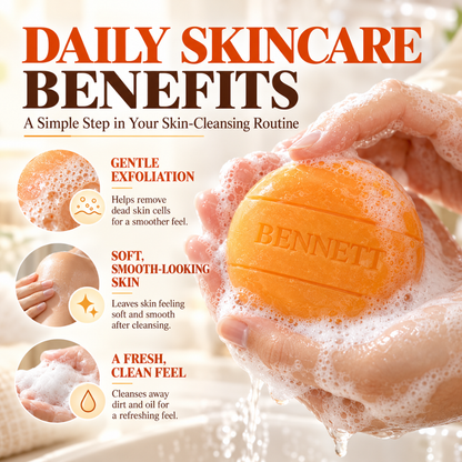 Bennett Papaya Herbal Soap – Papaya Extract Cleansing Bar for Smooth, Fresh-Looking Skin – 160g
