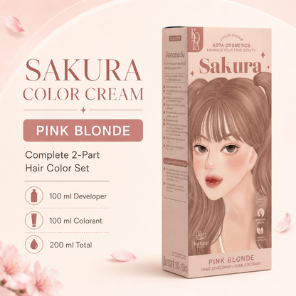 KOTA Cosmetics Color Cream – Hair Color Cream with 12 Shades – 100ml Colorant + 100ml Developer