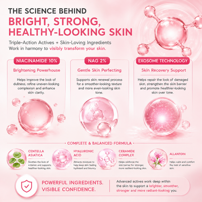 Smooto Niacinamide Brightening Booster Jelly Serum – 10% Niacinamide + 2% NAG & Exosome Technology – 8g × 3 Packs