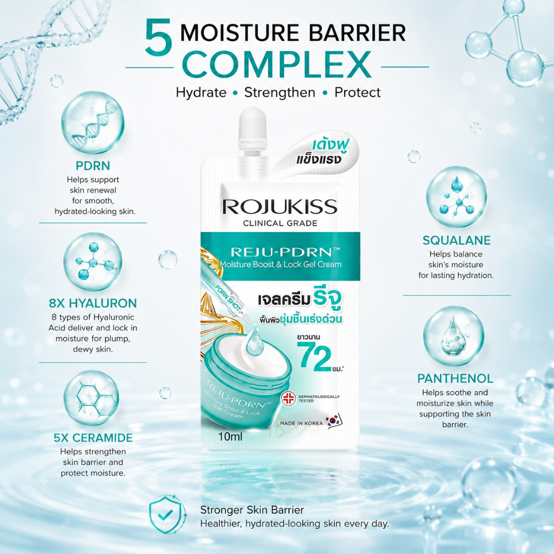 ROJUKISS REJU-PDRN Moisture Boost & Lock Gel Cream 10ml (Pack of 3)