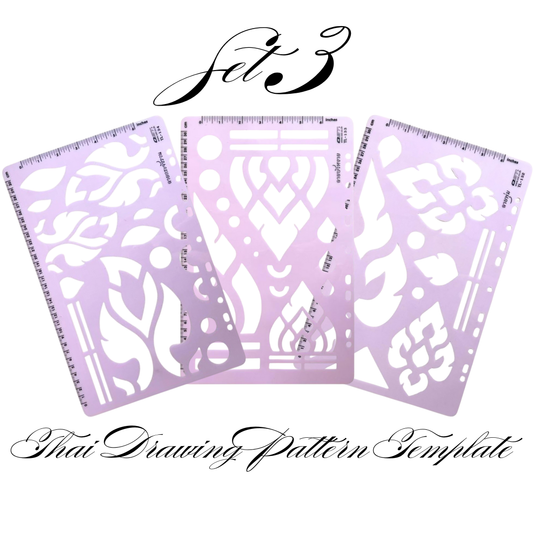 Set 3 Traditional Thai Pattern Template for Painting, Drawing, and DIY Craft Projects