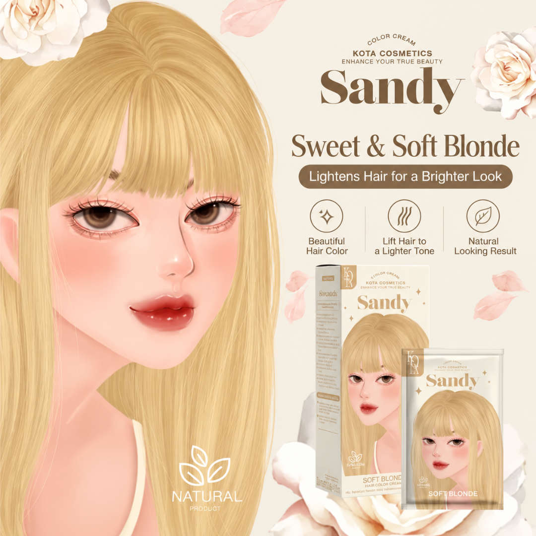 KOTA Sandy Soft Blonde Bleaching Kit – Rose-Scented Hair Lightener for a Brighter, Color-Ready Base