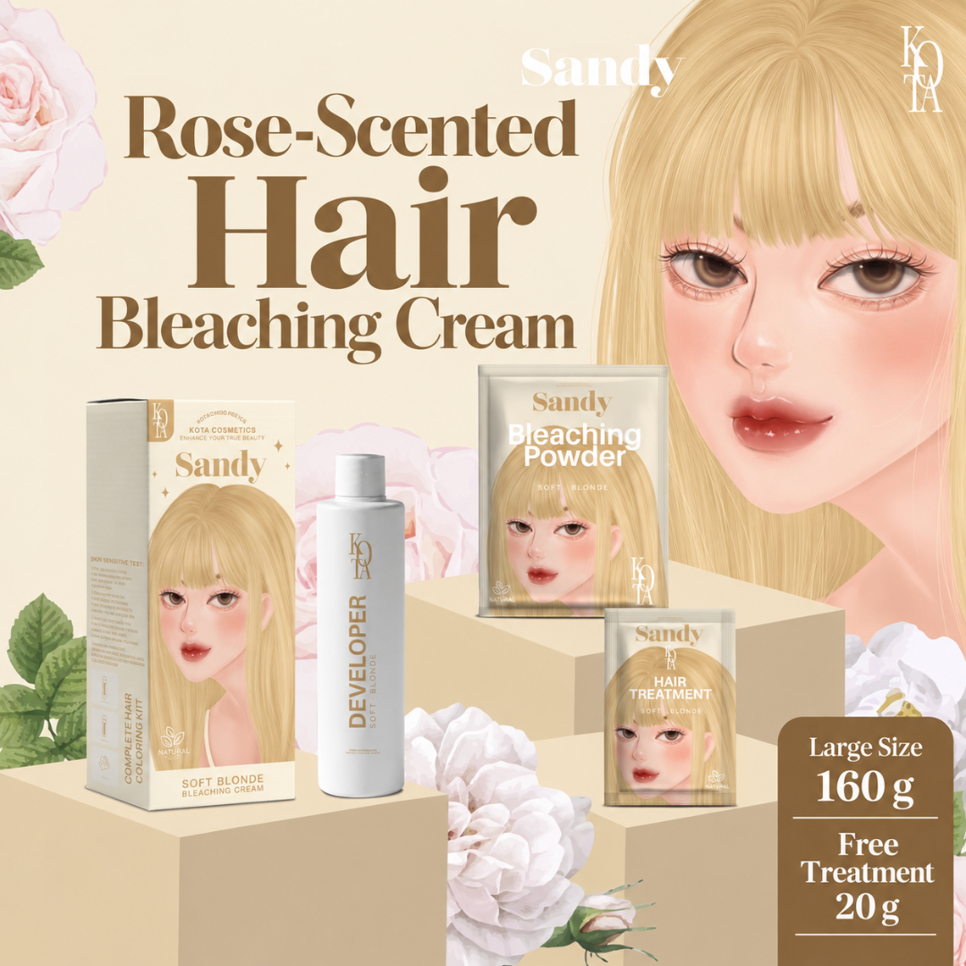 KOTA Sandy Soft Blonde Bleaching Kit – Rose-Scented Hair Lightener for a Brighter, Color-Ready Base