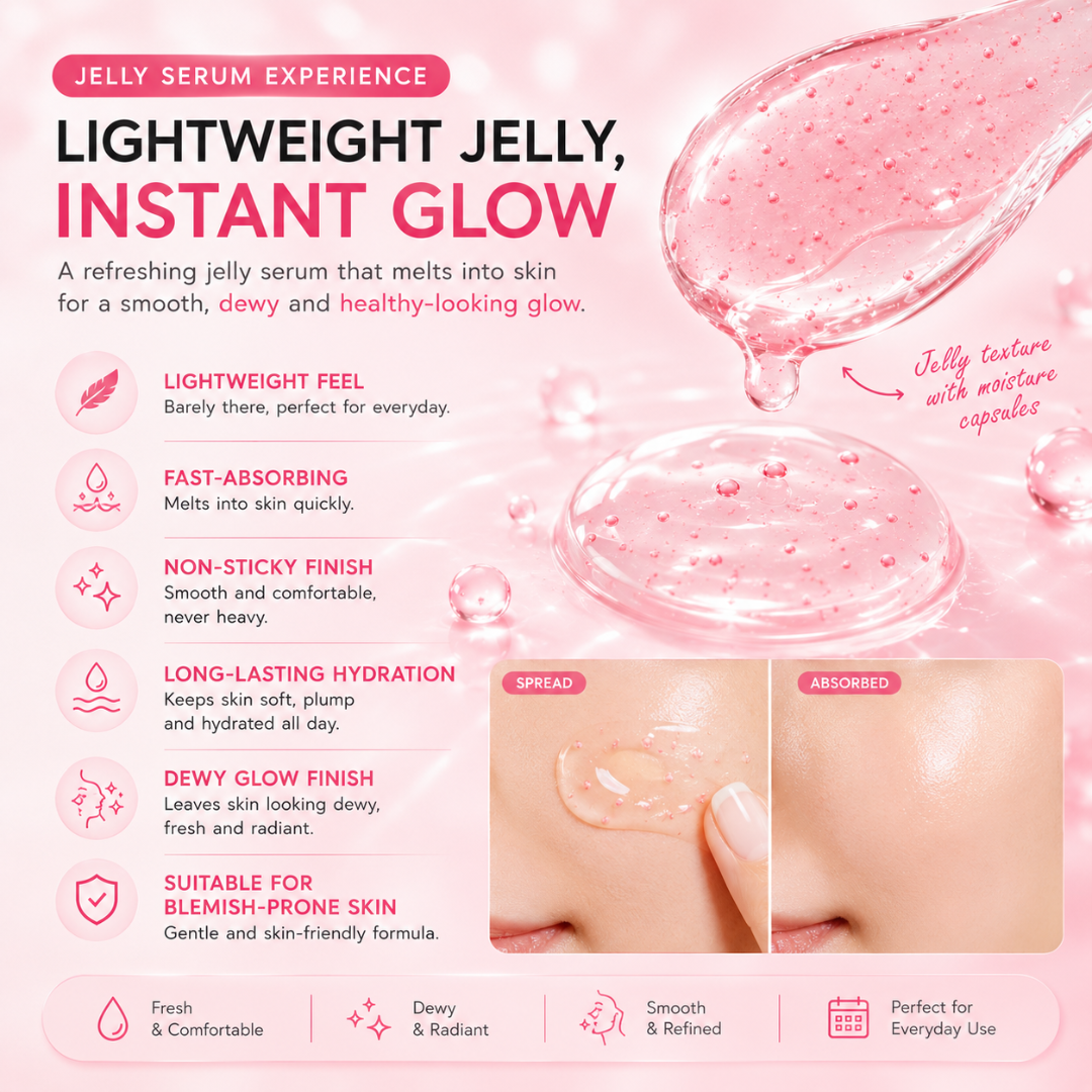 Smooto Niacinamide Brightening Booster Jelly Serum – 10% Niacinamide + 2% NAG & Exosome Technology – 8g × 3 Packs