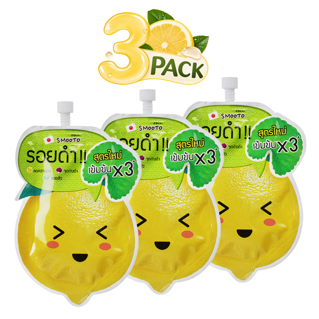 Smooto Lemon-C Acne Plus White Serum 10g × 3 Packs