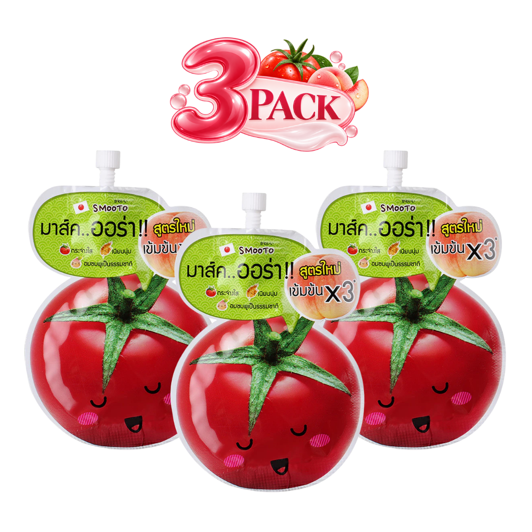 Smooto Tomato Gluta Aura Plus Sleeping Mask 10g × 3