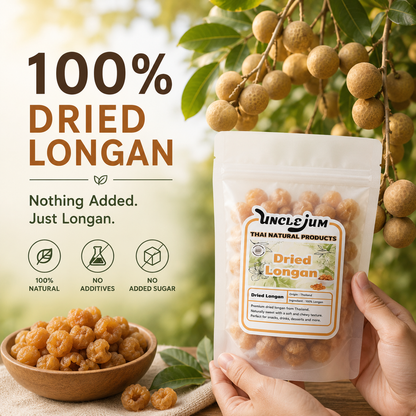 UNCLEJUM Dried Longan 100g – Naturally Sweet Thai Dried Fruit