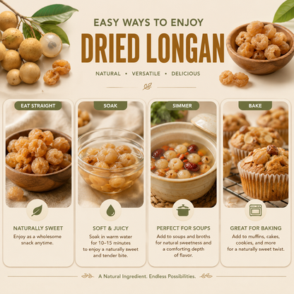 UNCLEJUM Dried Longan 100g – Naturally Sweet Thai Dried Fruit