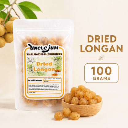 UNCLEJUM Dried Longan 100g – Naturally Sweet Thai Dried Fruit