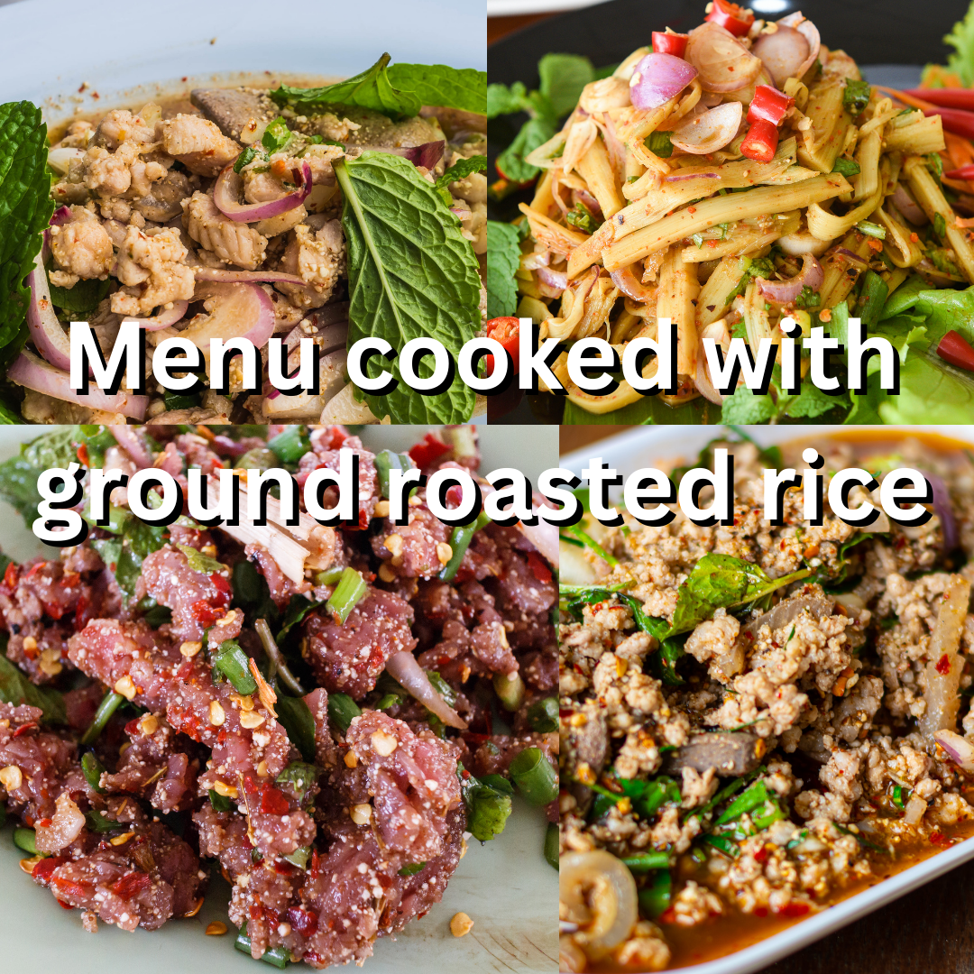 UNCLEJUM Thai Ground Roasted Rice (Khao Khua , ข้าวคั่ว) – 100% Roasted Rice Powder in Premium Glass Spice Jar – Authentic Thai Seasoning for Larb, Nam Tok, Jaew & Isaan Cuisine (100g)
