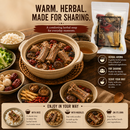 UNCLEJUM Bak Kut Teh Herbal Soup Mix – Herbs & Spices for Aromatic Herbal Broth – 55g × 3 Packs