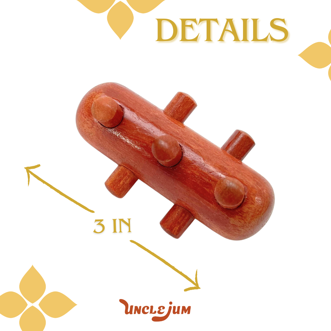 Wooden Handheld Massage Tool – Portable Self-Massage Tool for Neck, Shoulders, Arms, Legs & Feet