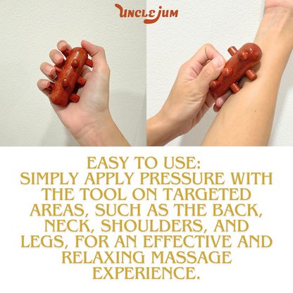 Wooden Handheld Massage Tool – Portable Self-Massage Tool for Neck, Shoulders, Arms, Legs & Feet