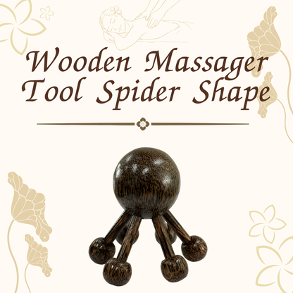 Palm Wood Spider Massager – Wooden Trigger Point Massage Tool for Back, Neck, Shoulders, Legs & Deep Tissue Massage