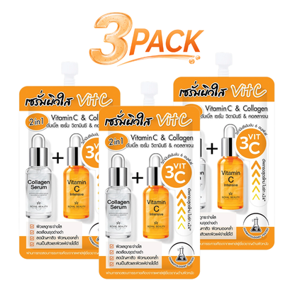 Royal Beauty Double Serum Vitamin C and Collagen 8ml three-pack