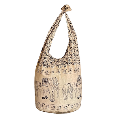 Handmade Cotton Elephant Sling Bag – Thai Elephant Crossbody Shoulder Bag for Travel & Everyday Use