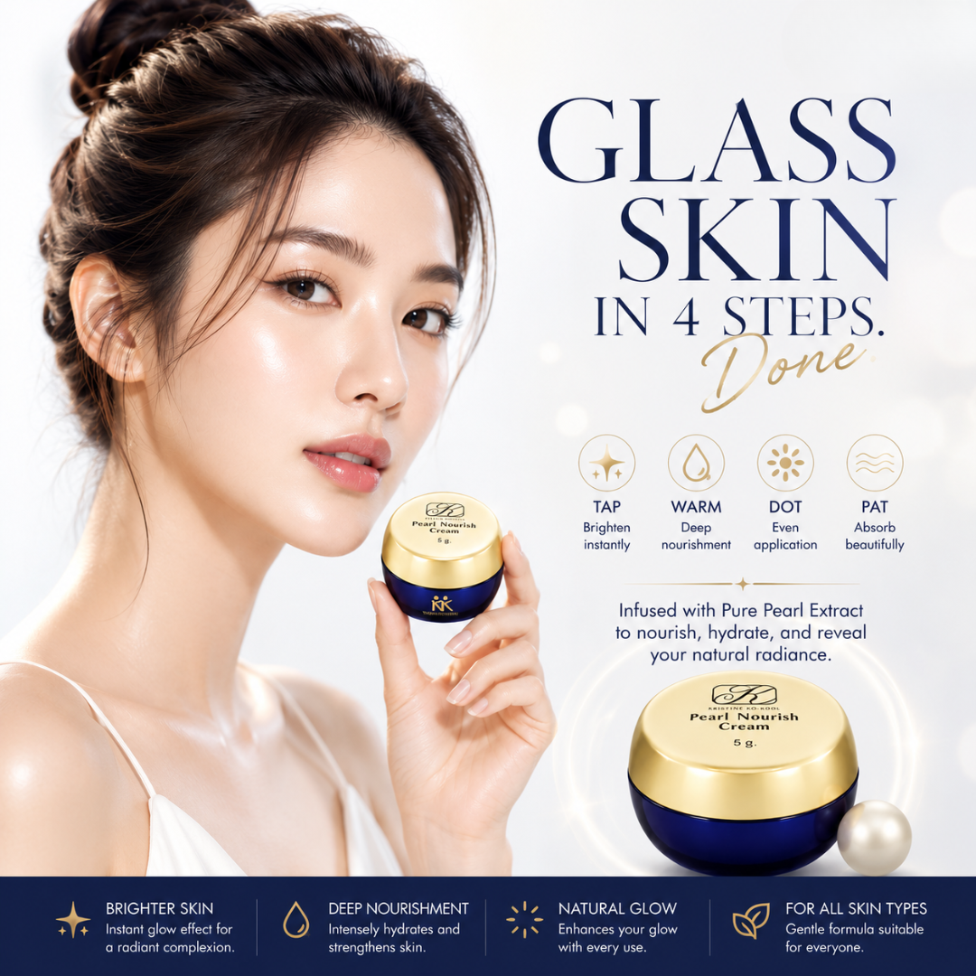 Kristine Ko-Kool Pearl Nourish Cream kangzen kenko – Pearl Aura Reflection Technology Day Cream for Glass Skin, Instant Brightening, Hydration & Natural Makeup Base