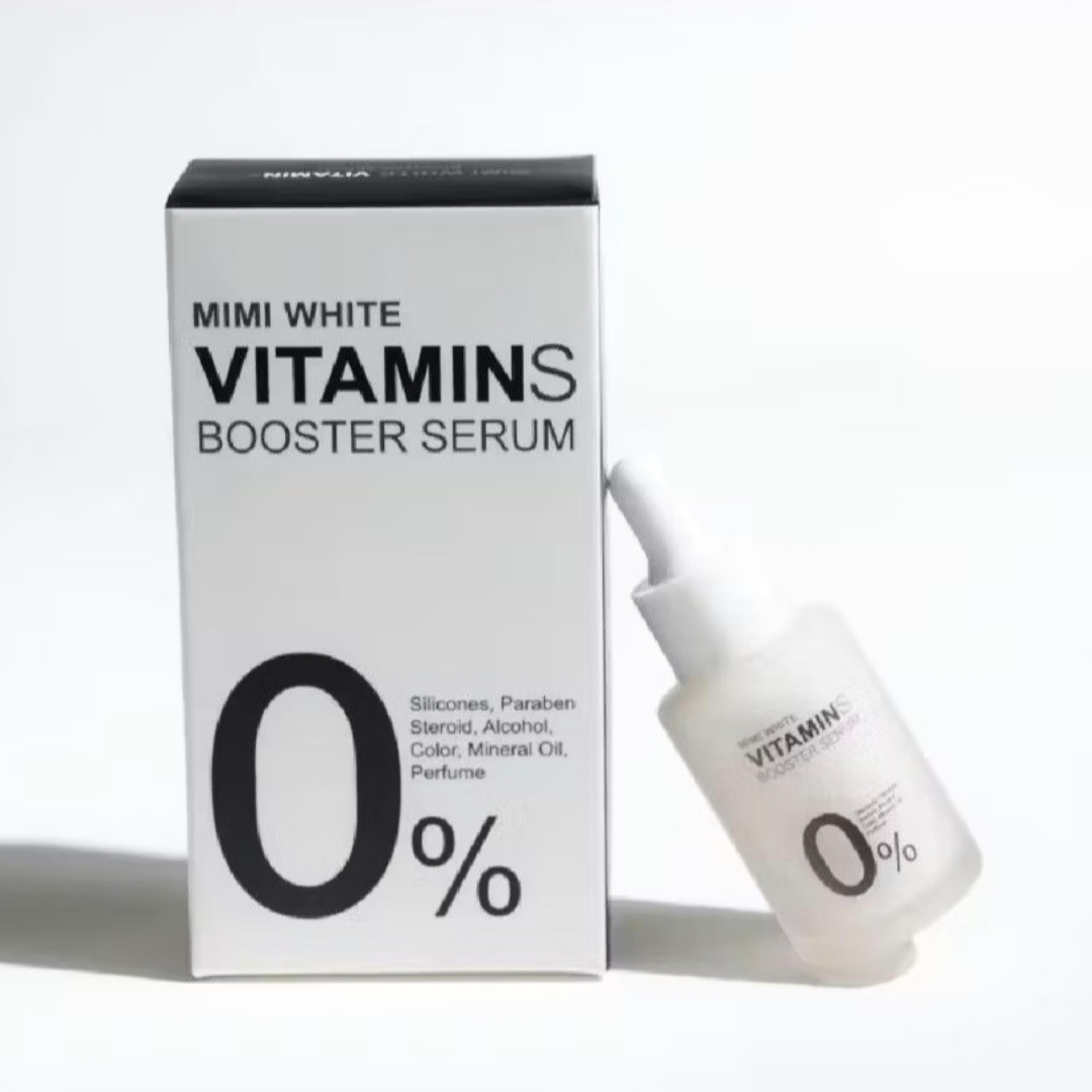 MIMI WHITE Multi Vitamins Booster Serum 30ml – Vitamin C, B3, B5 & E Facial Serum | Niacinamide, Ceramide & Rosehip Oil | Brightening & Hydrating Face Serum