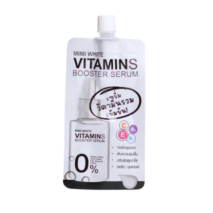 MIMI WHITE Multi Vitamins Booster Serum 30ml – Vitamin C, B3, B5 & E Facial Serum | Niacinamide, Ceramide & Rosehip Oil | Brightening & Hydrating Face Serum