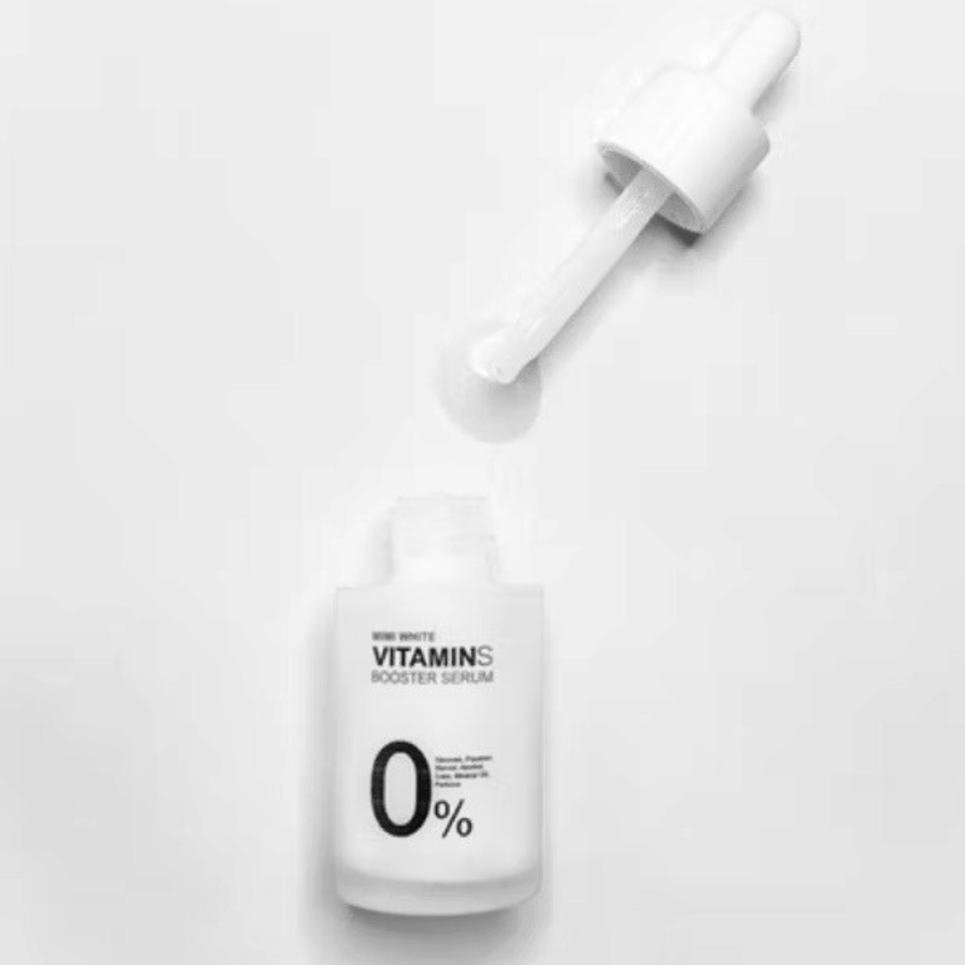 MIMI WHITE Multi Vitamins Booster Serum 30ml – Vitamin C, B3, B5 & E Facial Serum | Niacinamide, Ceramide & Rosehip Oil | Brightening & Hydrating Face Serum