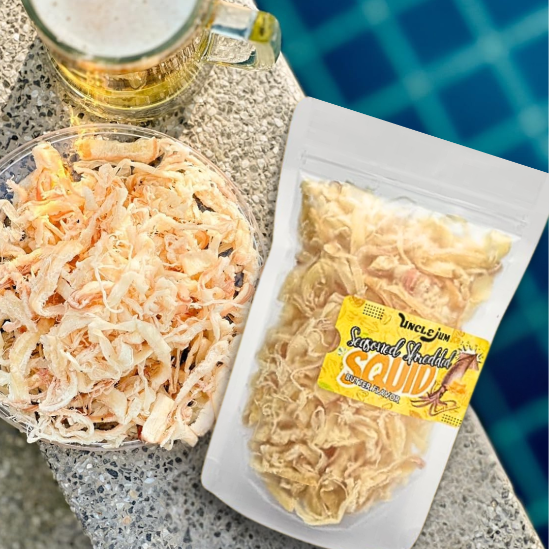 UNCLEJUM Dried Seasoned Shredded Squid (Butter Flavor) – 3.5 oz Snack