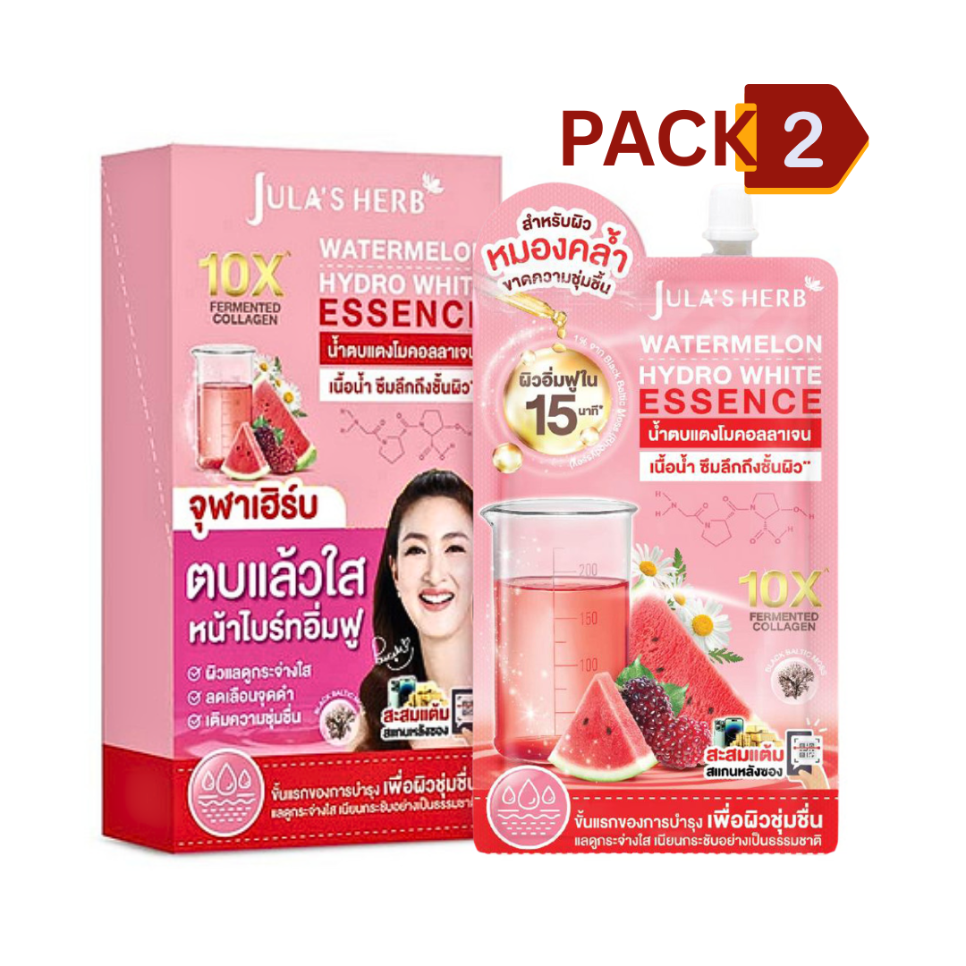 JULA'S HERB Watermelon Hydro White Essence 90g – Brightening Collagen Essence Toner with Watermelon Extract, Niacinamide & Hyaluronic Acid | Hydrating, Plumping & Radiance Boosting Facial Essence